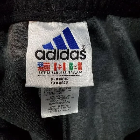 Vtg Adidas Pants Men Medium Black Y2K Track Tapered Ankle Zip Sweat Joggers - Picture 7 of 8